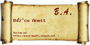 Bács Anett névjegykártya